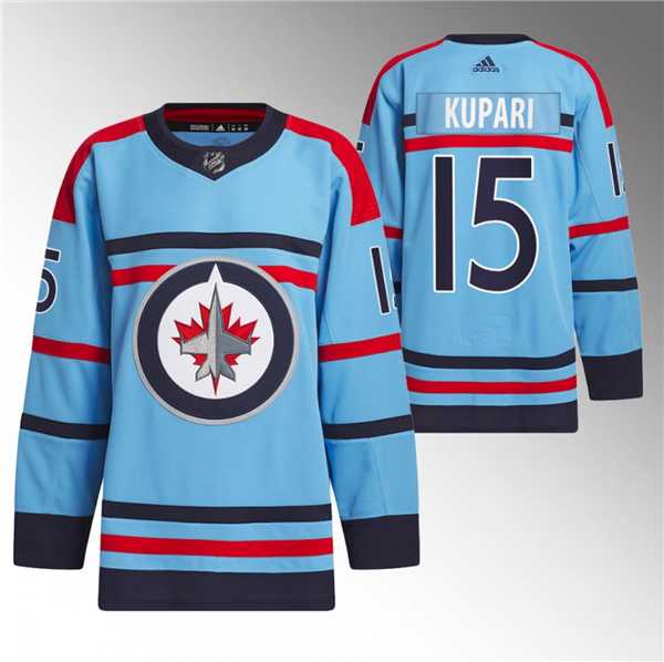 Mens Winnipeg Jets #15 Rasmus Kupari Light Blue Anniversary Primegreen Stitched Jersey Dzhi->->NHL Jersey